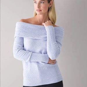 WHBM off-shoulder petite chenille sweater - NWT!